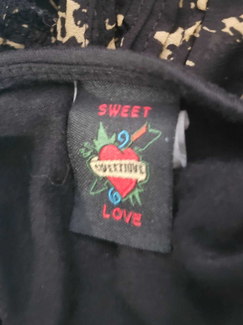 Sweet Love Black Zip‑Front Top – Size S – Y2K Goth - Picture 5 of 6